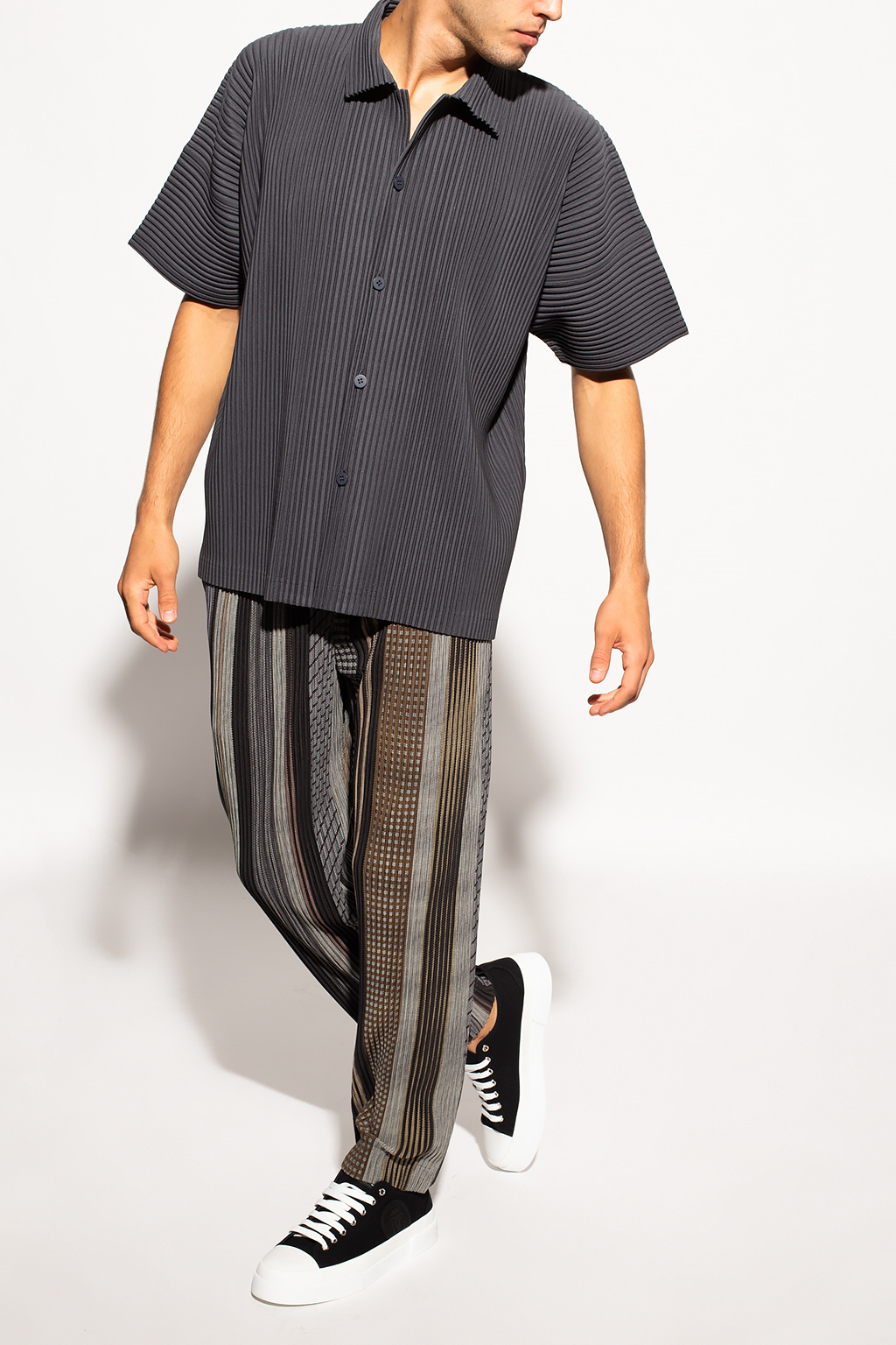 Issey Miyake Homme Plisse Pleated shirt with short sleeves | Men's